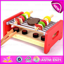 Wooden Pretend Play Barbecue Food Toy Set for Kids, Wooden BBQ Grill Toys for Children W10c165